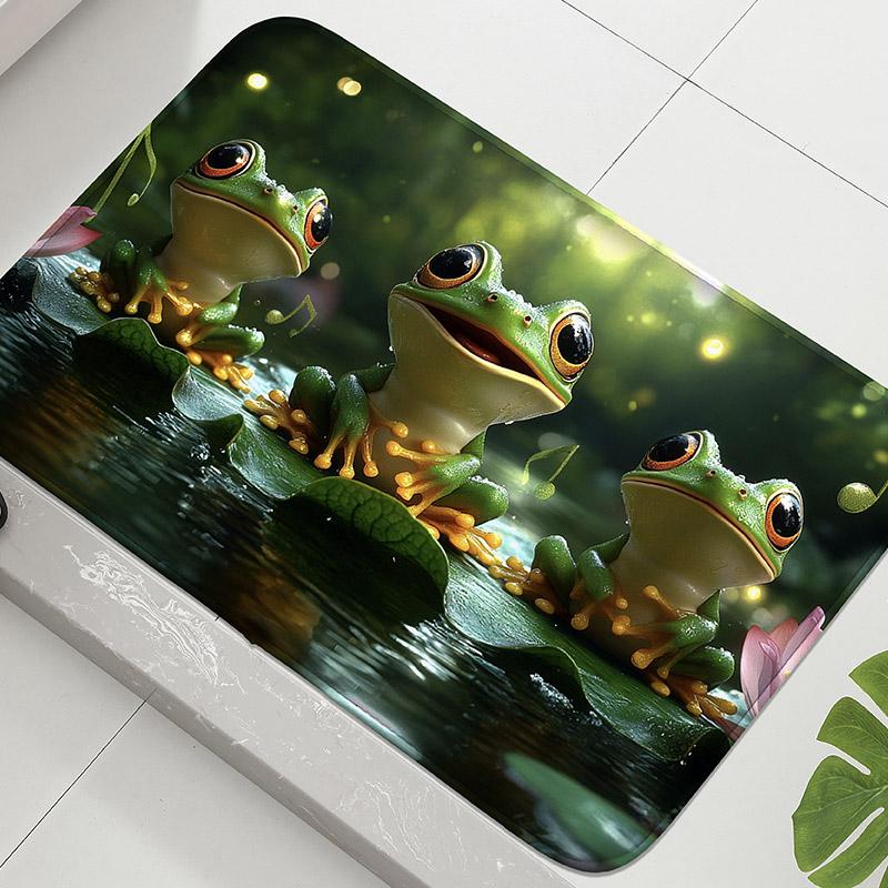 1PC koi print pattern bathroom anti slip floor mat shower room small carpet home decoration mat door mat absorbent foot mat
