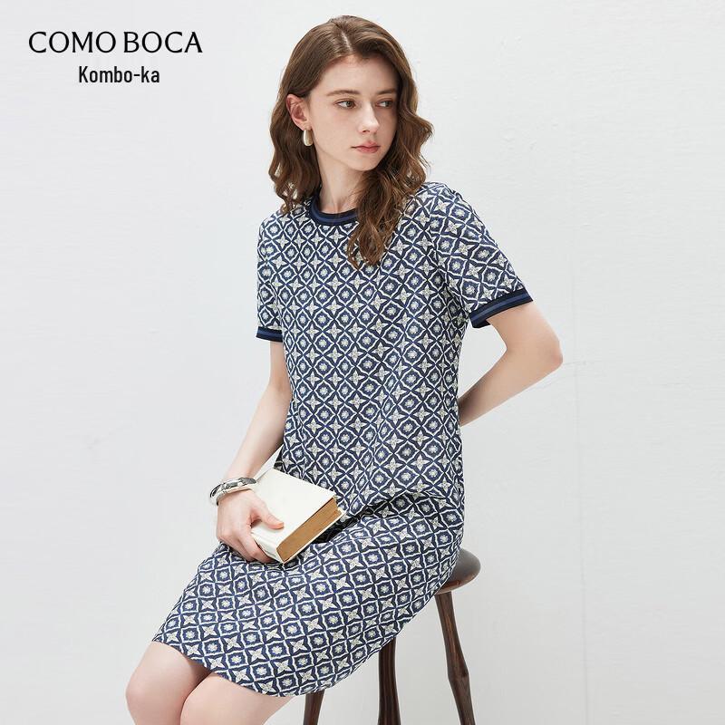 

Women s Elegant Mulberry Silk Blend Printed Midi Dress S