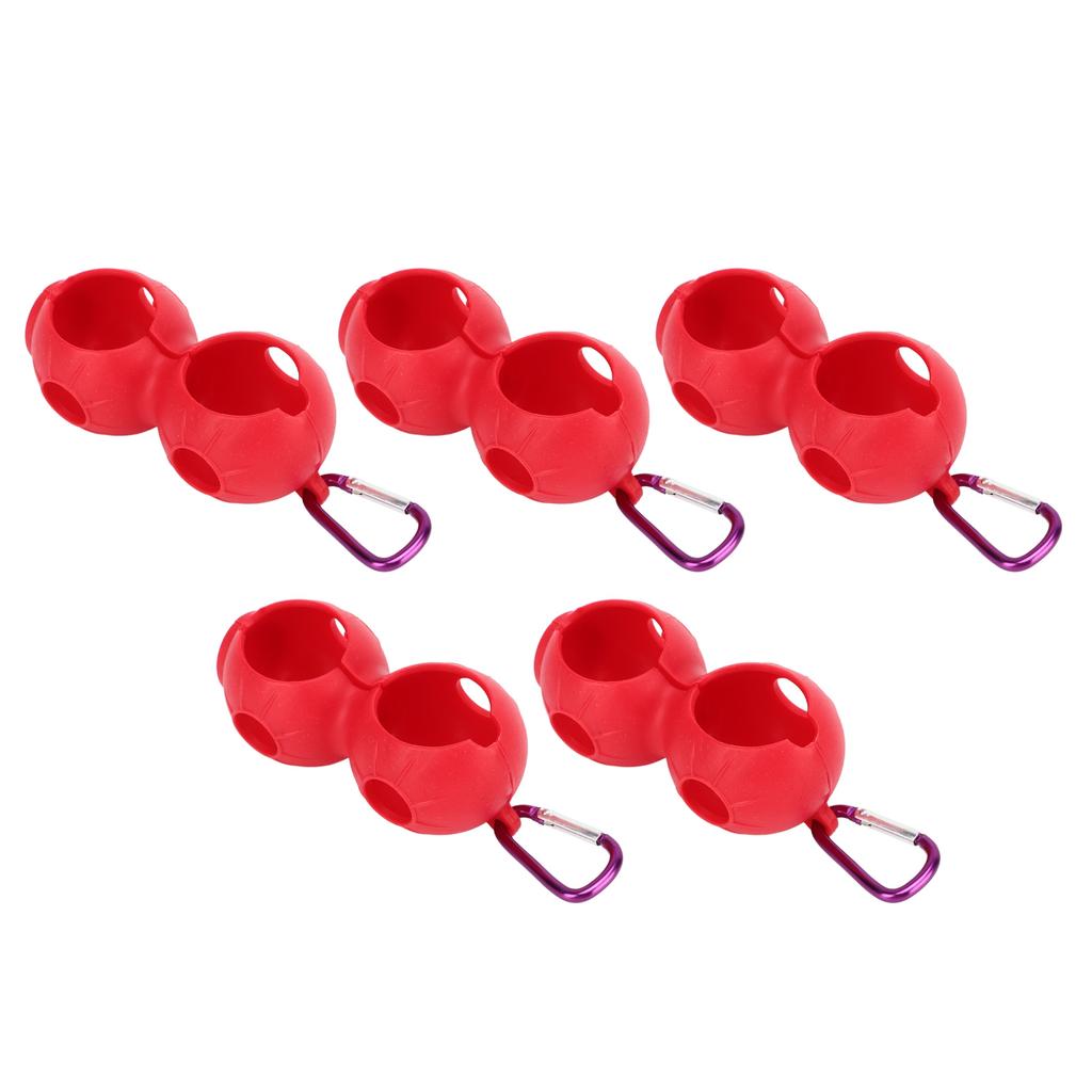 5Pcs Golf Ball Silicone Double Case Cover Portable Golf Ball Protective Holder Cover Red