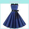 Vintage Polka Dot Dress With Zipper For Summer Casual Wear