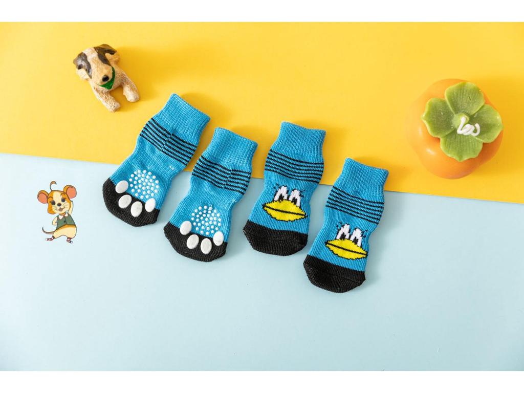 Four Seasons High-Quality Non-Slip Pet Socks for Small Dogs - Cotton Foot Covers for Teddy Dogs