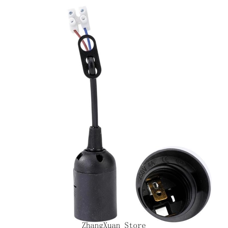 

E27 Screw Base Lamp Holder Universal Construction Socket Lamp Holder With Cable 3XUF чорний