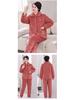 Damen Winter Korallfleece Gesteppter Pyjama - Dickes Flanell Warmes Hausanzug-Set für Mittelalte und Ältere Mütter