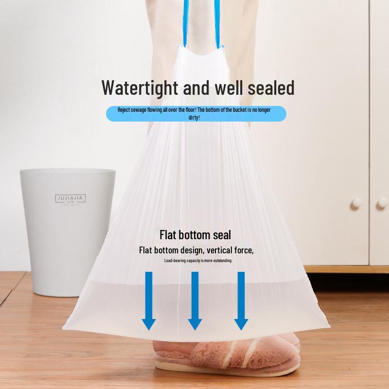 Thickened Large Drawstring Trash Bags for Kitchen & Dorm - Disposable & Portable with Automatic Closure