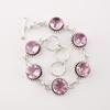 Morganite Gemstone 925 Sterling Silver Jewelry Handmade Bracelet 7-9" For Gift RB-17-7