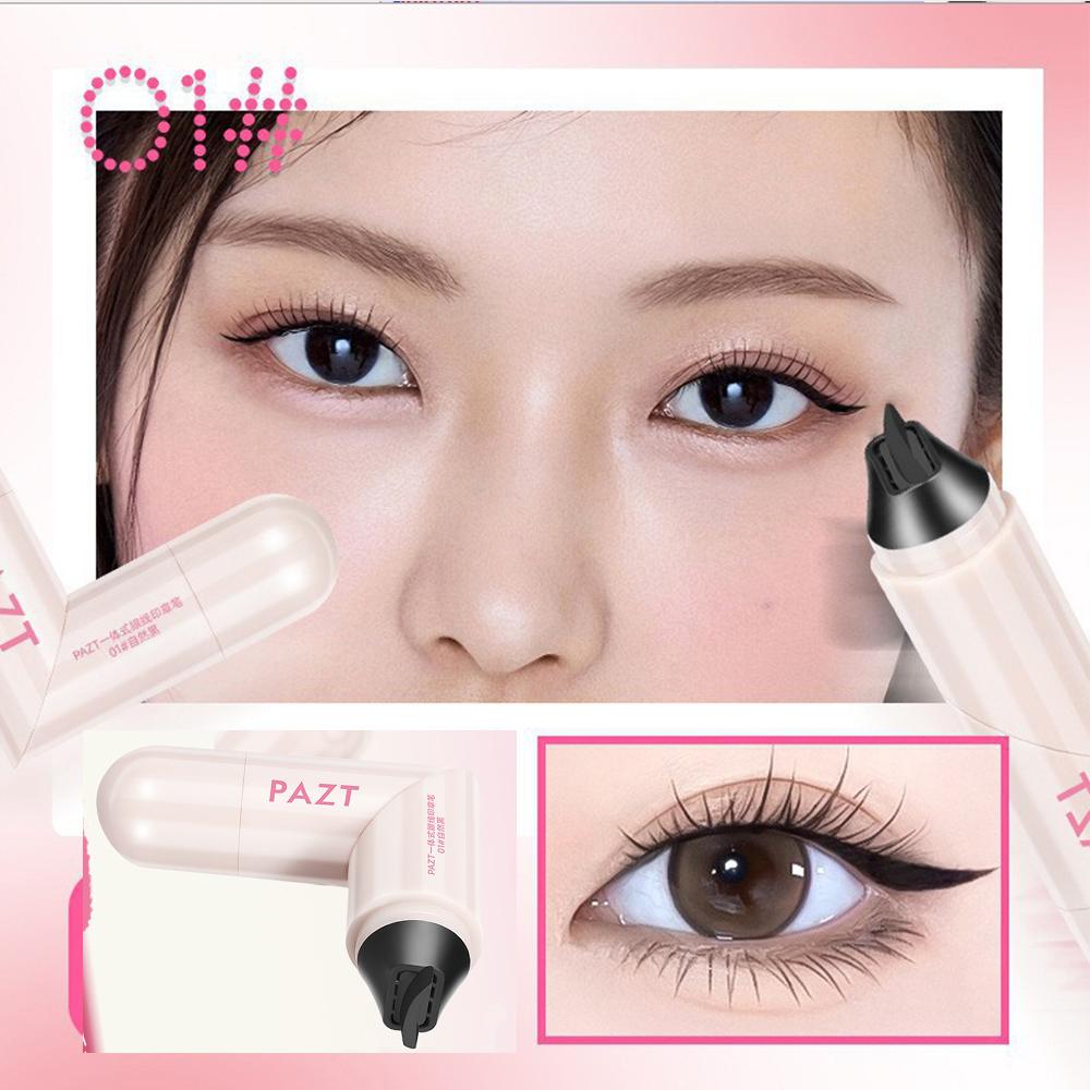 

Вращающаяся двухголовая подводка для глаз, штемпельная ручка, натуральная, долговечная, быстросохнущая, водостойкая, одноштамповая подводка для глаз для начинающих