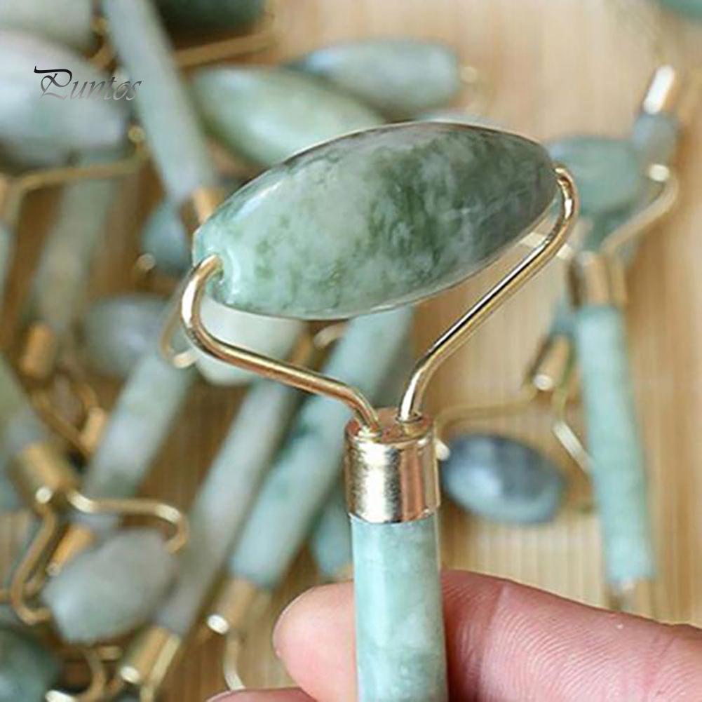 Puntos Kosmetik Dual Head Faux Jade Roller Gesicht Hals Lifting Abnehmen Massager Haut Schönheit