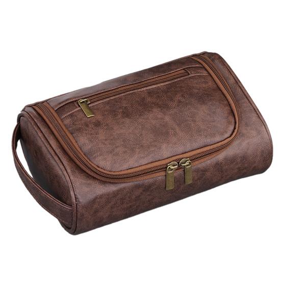 

Чоловіча водонепроникна косметичка зі штучної шкіри з кількома кишенями, дорожня косметичка, органайзер для засобів особистої гігієни кавовий