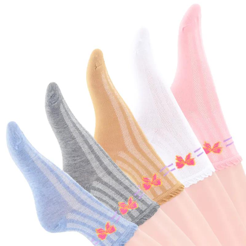 

5 пар женских летних носков из тонкой сетки, дышащие, впитывающие пот, нескользящие, простые, спортивные, трубчатые 5 pairs