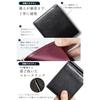 GRAV Mens Two-Fold Money Clip Genuine Leather Slim Lightweight Coin Pocket Compact (Wallet Integrated Type Black)