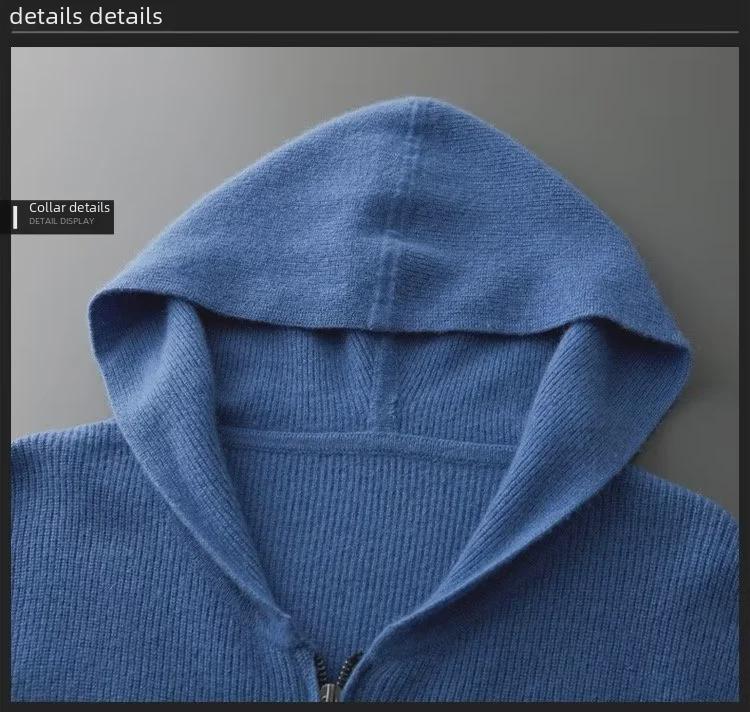 Men's Retro Korean Fashion Hooded Knitted Cardigan - Warm Autumn/Winter Sweater.