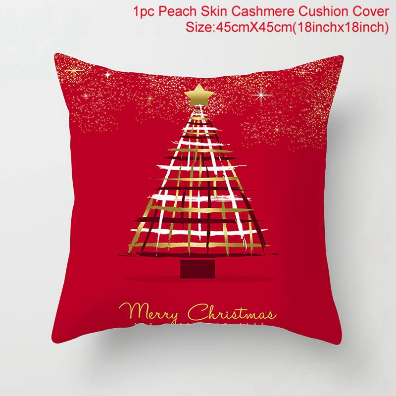 Christmas Cushion Cover  Decoration Home Santa  Decorations  Gift Navidad Happy New Year 2022