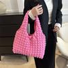Small fresh bubble casual personality winter large capacity commute pleated portable shopping bag shoulder tote bag