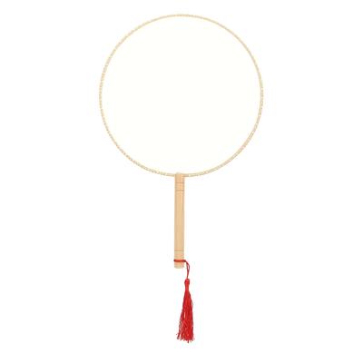 DIY Chinesischer Antiker Hof Runder Blanko Handfächer Chinesischer Stil Seidenfächer