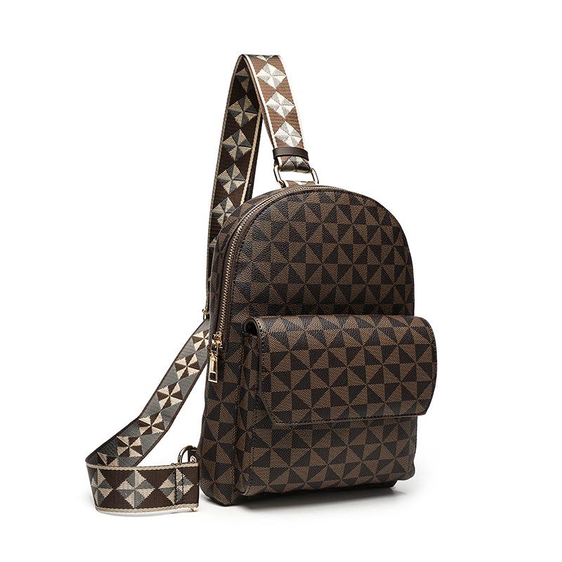 Chest Bag for Women's Printed New Spring Autumn and Winter Fashion Trend Shoulder Bag Anti Theft Large Capacity Casual Men and Women's Bag