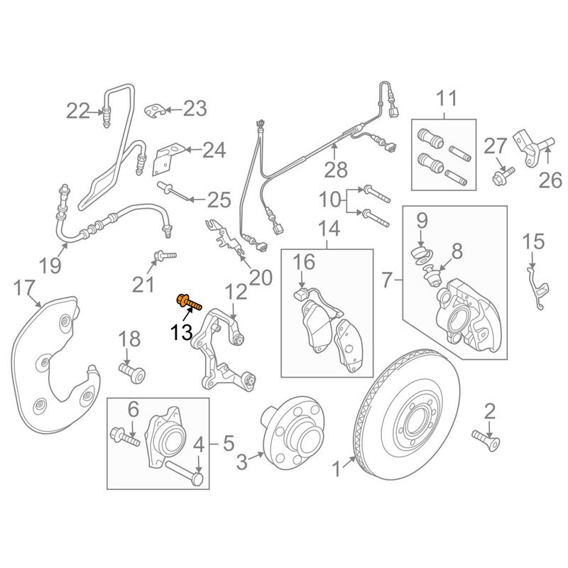 M14X1.5X48mm N91147601 FOR Bolt Disc Brake Caliper Bracket Mounting Bolt Front Caliper Bolt