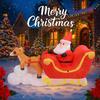 5.3FT LED Light Inflatable Yard Decor Santa Claus Reindeer Sleigh Xmas Toy Supplies Home Decor Ornaments Gifts Christmas Holiday