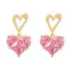 Fashionable Zircon Heart Earrings Crafted from Sturdy Alloy Materials for Everyday Elegant and Uniaue Styles Wear