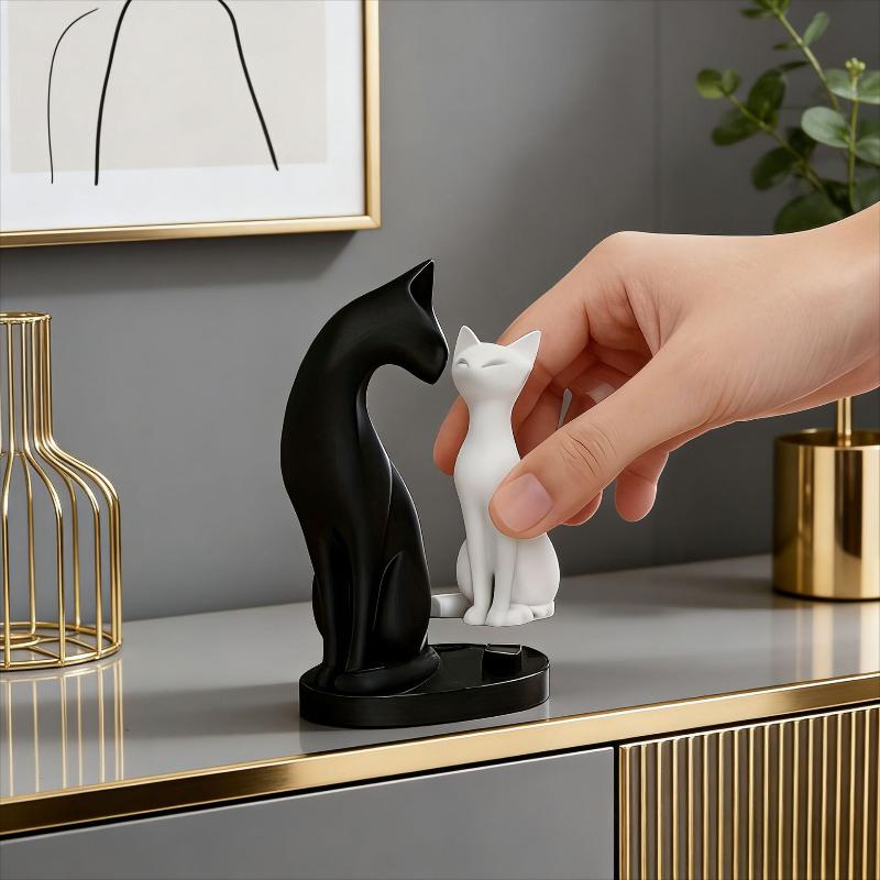 Cat Figurines Simulation Plastic Cat Refrigerator Sticker Material Miniatures Cartoon Car Cat Ornament Kids Toy_
