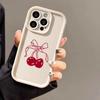 Red Cherry Pattern Soft TPU Phone Case for iPhone 17 Air 16 15 14 Pro Max Plus 13 12 Mini 8 7 X Xs Back Cover