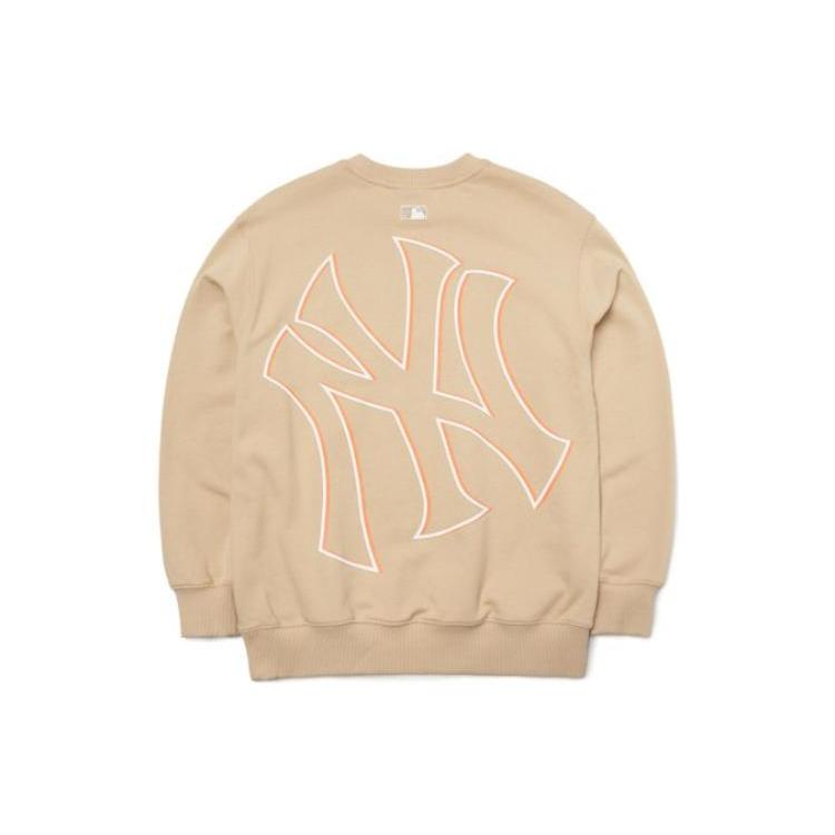 MLB Sweatshirts Unisex Khaki Crew Neck Moderate Other 3AMTB0421-50BGS