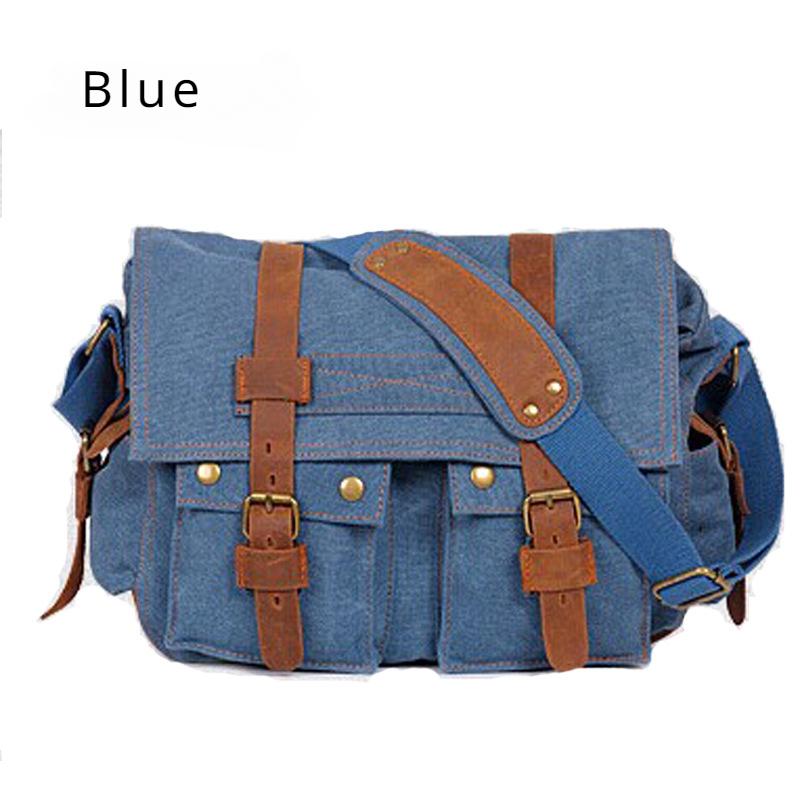 Retro Men's Canvas Shoulder Bag European American Style Men's Crossbody Bag Outdoor Casual Knapsack Father's Day Present