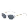 Women's European & American Minimalist Oval Sunglasses with Personality Chain