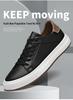Men's British Style Casual Leather White Sneakers - Spring Breathable Trendy Versatile Board Shoes