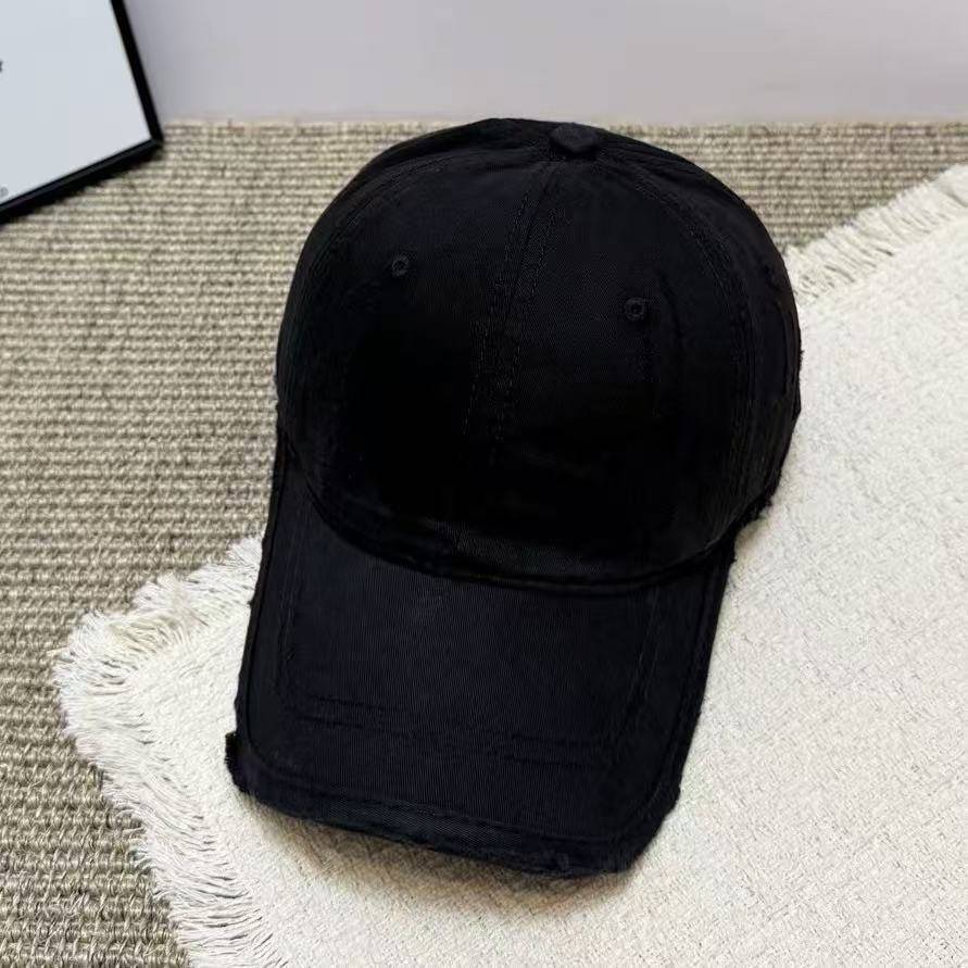 

Minimalist Style Flat Top Baseball Hat With Wide Brim For Street Fashion чёрный