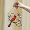 Durable Wall Hanging 1/2Pcs Acrylic Red Bird Decoration, Standing on Flower Ornament Branch Ornament, Indoor Outdoor Window