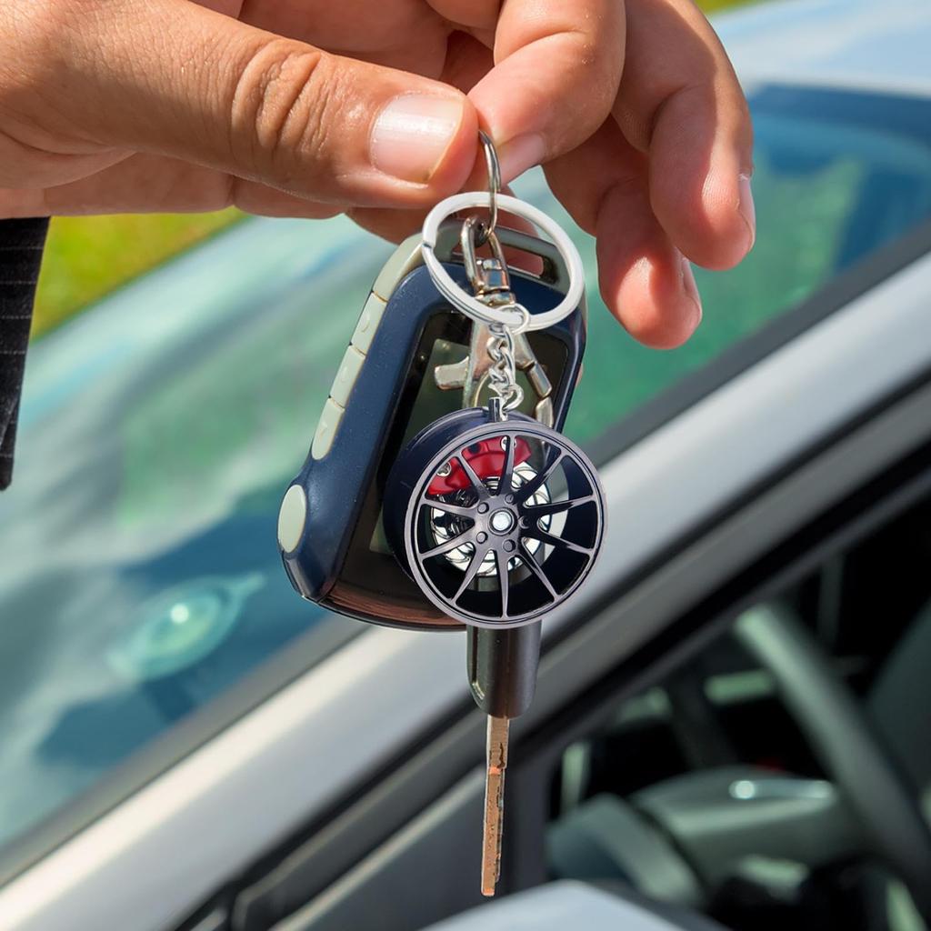 Wheel Hub Metal Keychain, Wheel Hub Keychain | Metal Wheel Rim Keychain - Creative