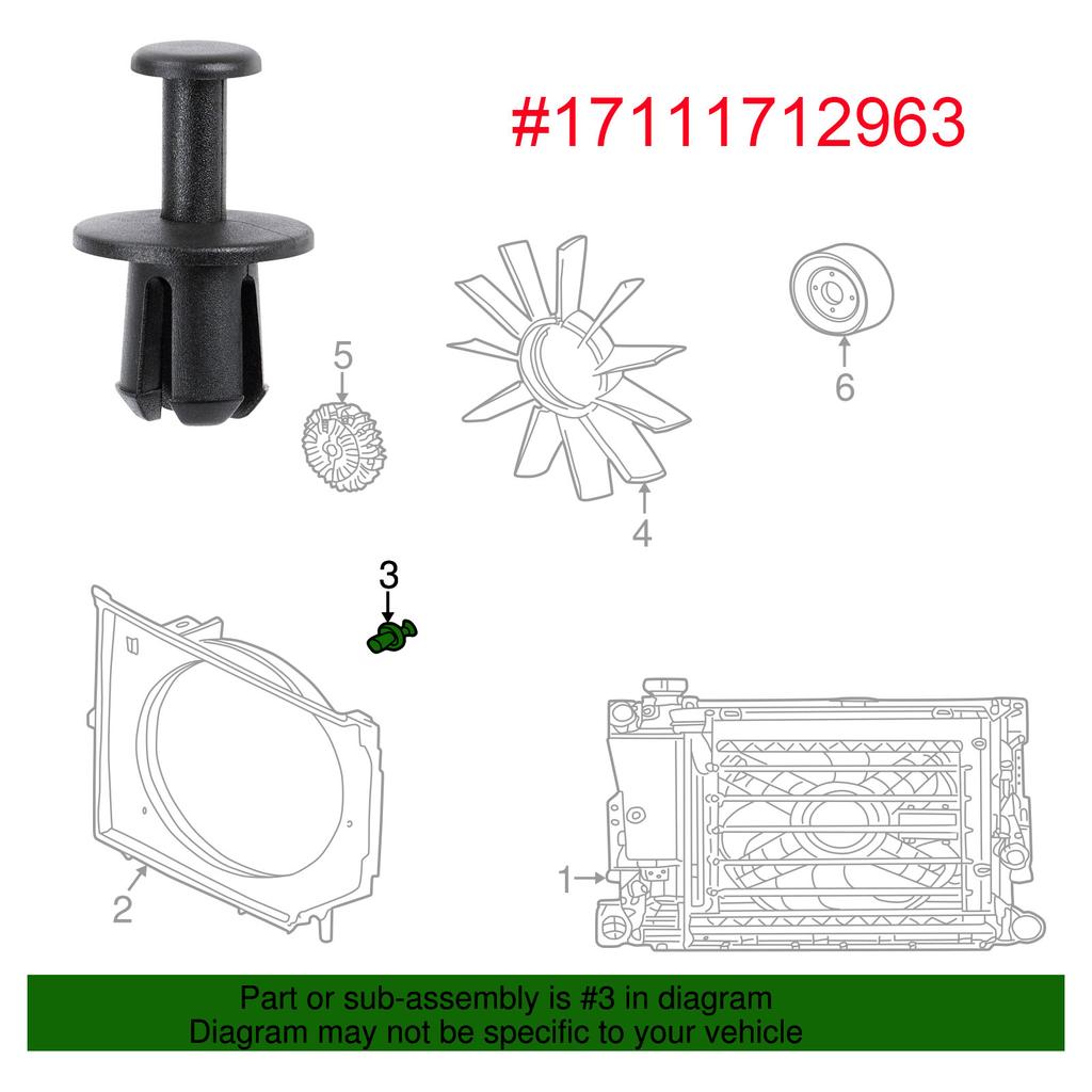17111712963 Interior Pillar Trim Fastener Radiator Surround Air Guide Panel Clips for BMW 3 5 7 X3 Z3 Z4 E36 E38 E39 E46 E83 E85