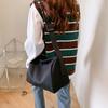 Vintage Casual Black Canvas Tote Bag For Women Stylish Shoulder Crossbody Trendy Design