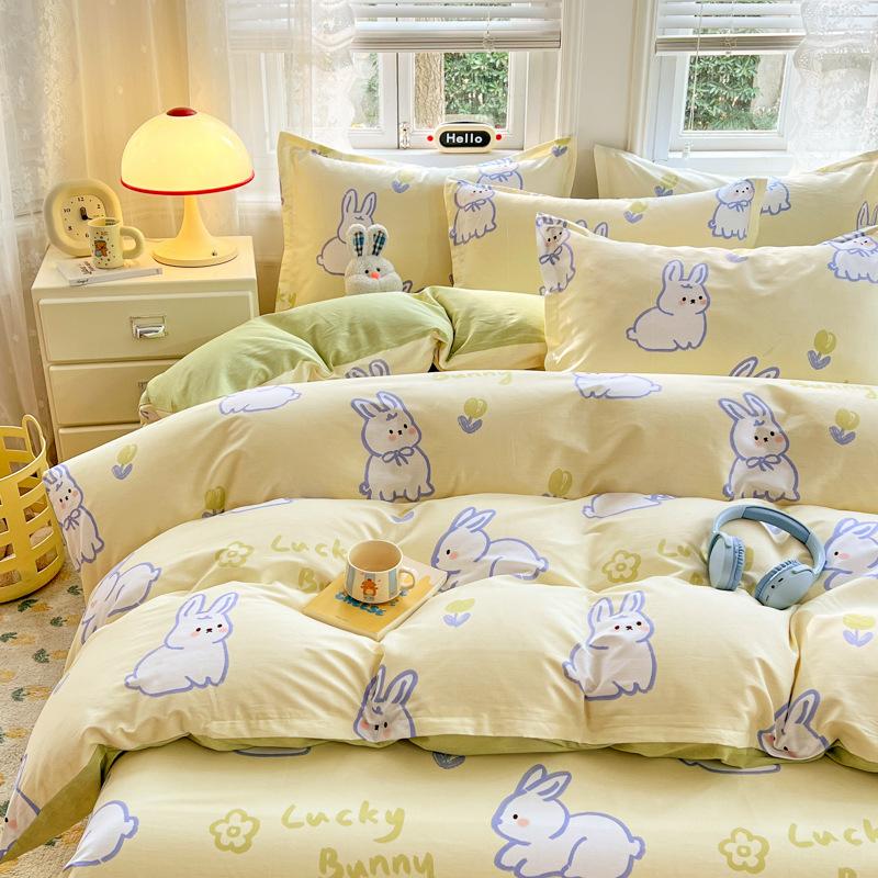 Bedding Four-piece Set Cotton Bed Sheet Quilt Cover Pillowcase
