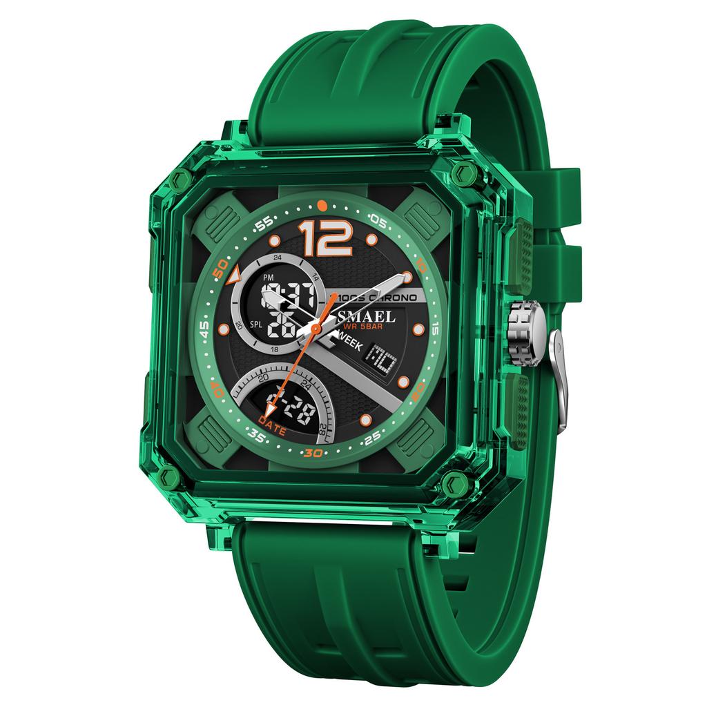 Military Watches Men Watch  New 50M Waterproof Wristwatch Stopwatch Alarm LED Light Digital Watches 8121 Men's Sports Watch