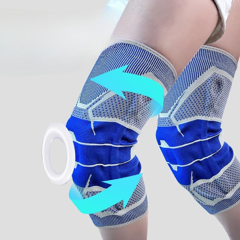 Sport Knieschoner für Männer und Frauen Basketball Fußball Badminton Fitness Laufen Silikon Federstütze Kniescheibe Meniskus