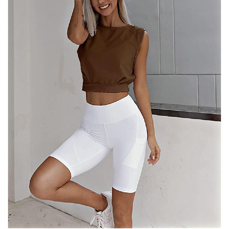 2026 Summer New Women's Fashion Solid Color Short Sleeveless Round Neck T-Shirt