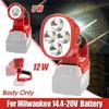 18V Portable LED Lamp Flashlight Excluding Battery & Charger Li-Ion Battery USB Outdoor Work Light 3W/12W for Milwaukee USB