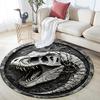 Dinosaur Skull Round Area Rug,Carpet Rug for Living Room Bedroom Sofa Playroom Decor,Non-slip Floor Mat