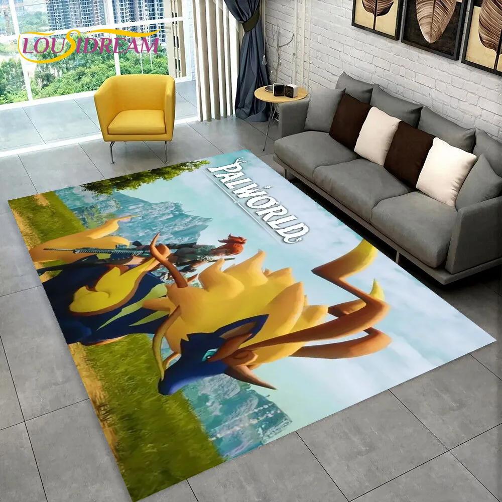 3D Cartoon Palworld Spiel Teppich für Zuhause Wohnzimmer Schlafzimmer Sofa Fußmatte Dekoration, Kinderteppich Rutschfeste Bodenmatte Geschenk