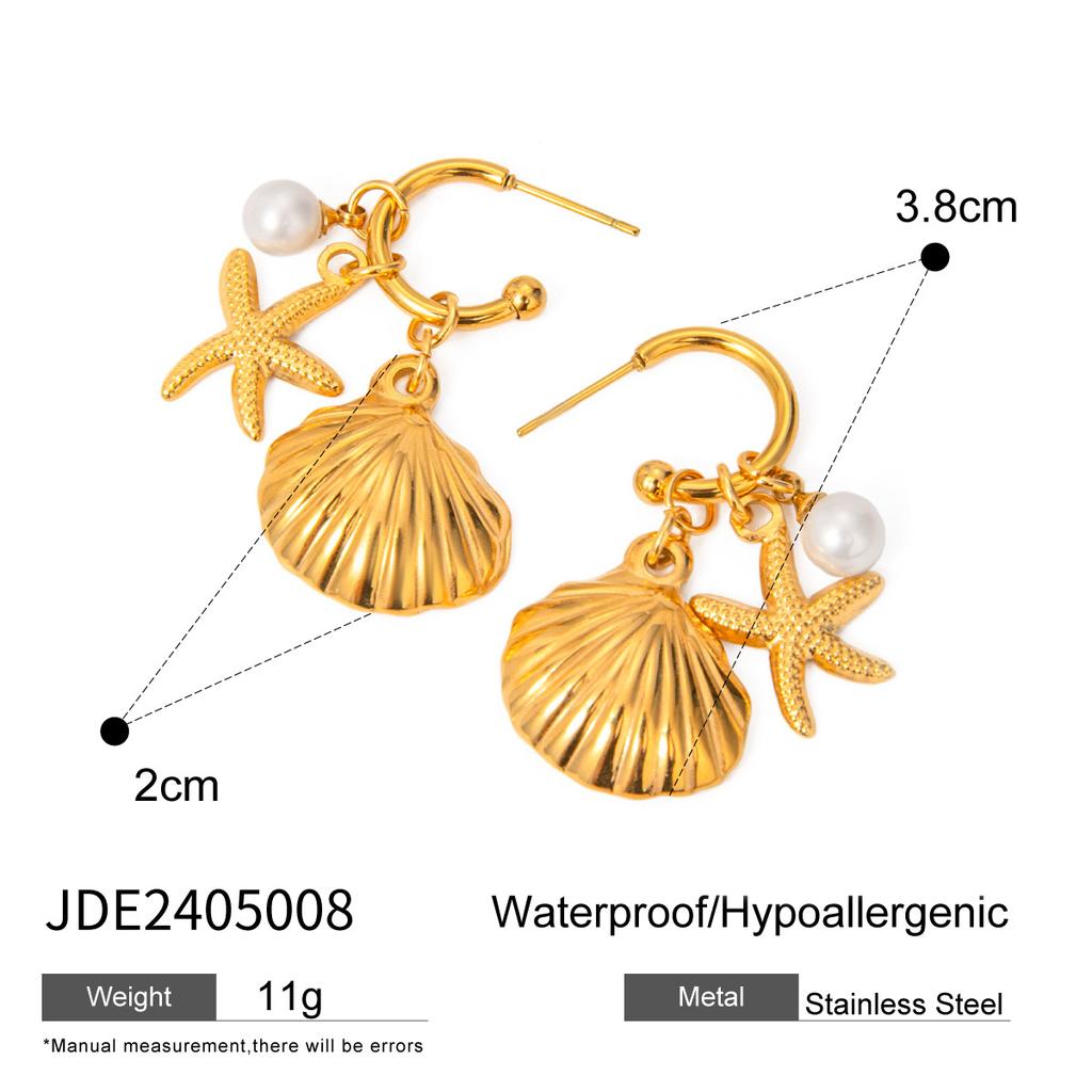 European and American stainless steel ocean water bracelet neck chain design sense pearl pendant necklace fashion