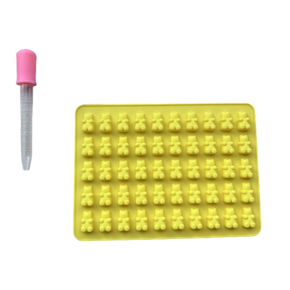 Cute teddy bear gummy candy baking mold cartoon animal chocolate candy mold children's dropper food grade kitchen accessory tool