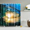 Blue Sky Beach Shower Curtain Modern Scenery Print Bathroom 3D Blackout Curtain Large 180x200cm for Bathroom