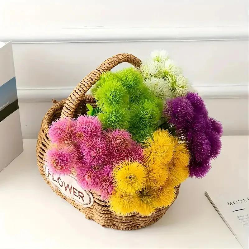 10 Stück Plastik Künstliche Blumen Pflanzen Löwenzahn für Zuhause Vasen Garten Künstliche Dekoration Zubehör Hochzeit Brautstrauß