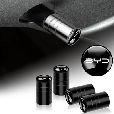 Car Metal Wheel Tire Air Stem Cover Dust Tyre Valve Caps Auto Motorcycles Bike Bicycle Decoration for BYD Atto 3 Han EV Dolphin
