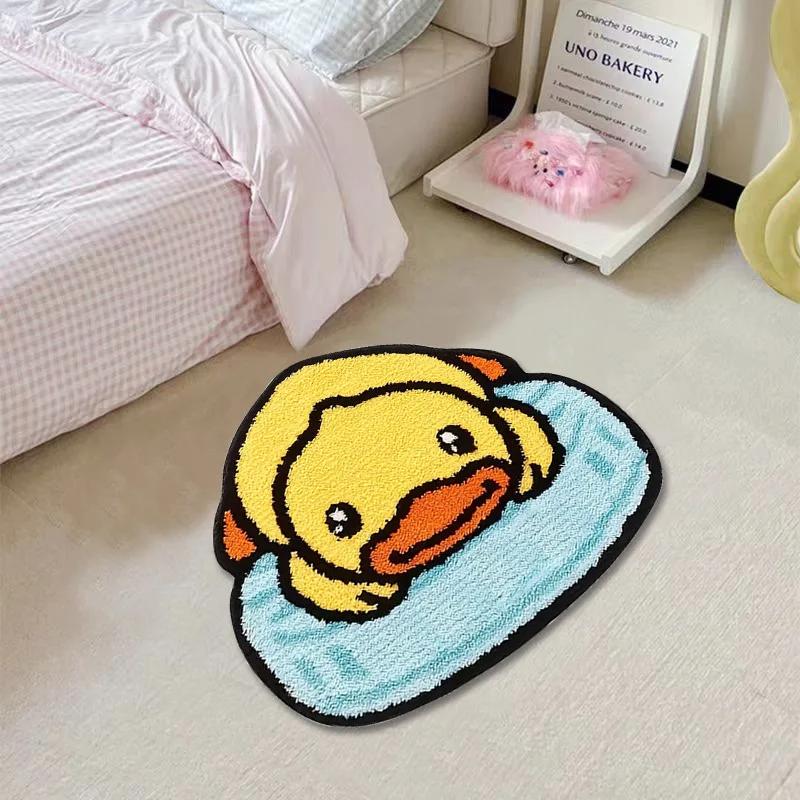 Cartoon Duck Carpet, Bathroom Anti-Slip Absorbent Floor Mat, Bedroom Plush Carpet, Door Mat, Home Decoration