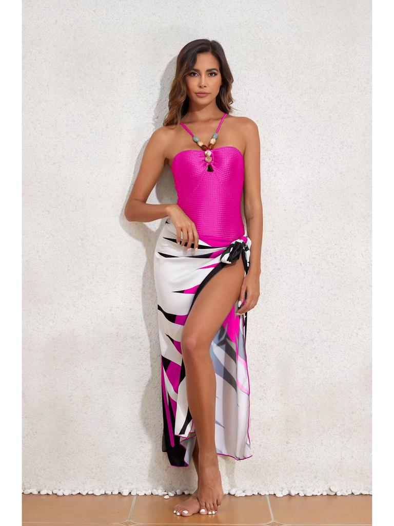 2024 Women's One-Piece Swimsuit: Slimming, Sexy, Sun Protection, Belly Covering, Gauze Skirt Bikini Set