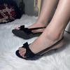 Elegant Nude Thin Heel Sandals Women Summer Bow Round Toe Sexy Strappy Comfortable High Heel Shoes
