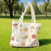 Summer Fresh Canvas Tote Bag - Women's Literary Fruit Design, Shoulder Bag for Books and Class