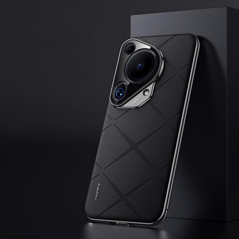 Hülle für Huawei Pura 70 Ultra Luxus Plating Leder Rückseite für Huawei Pura70 70 Pro Plus Stilvolle Galvanisierung Kameraobjektiv Schutz Hard Bumper